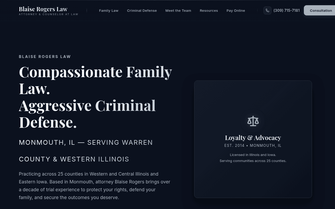 Blaise Rogers Law website preview