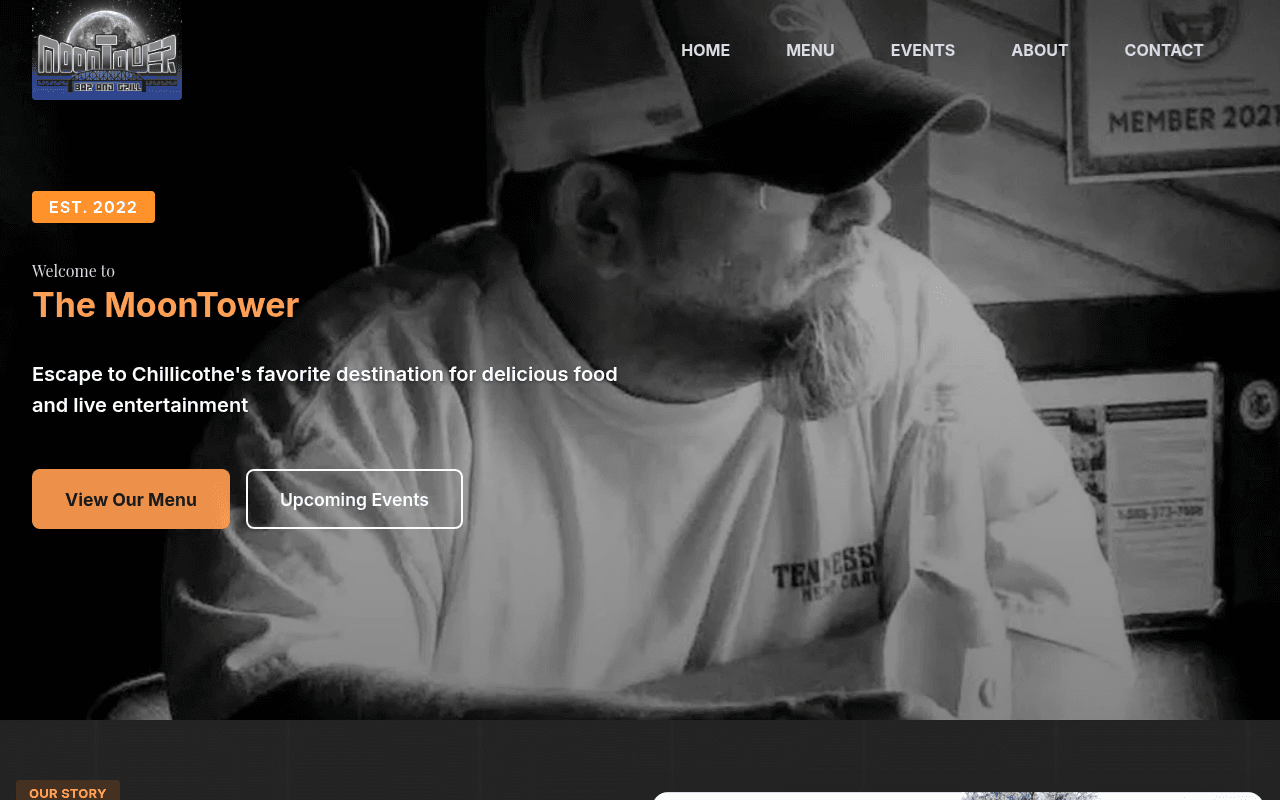 The Moontower Bar live site screenshot